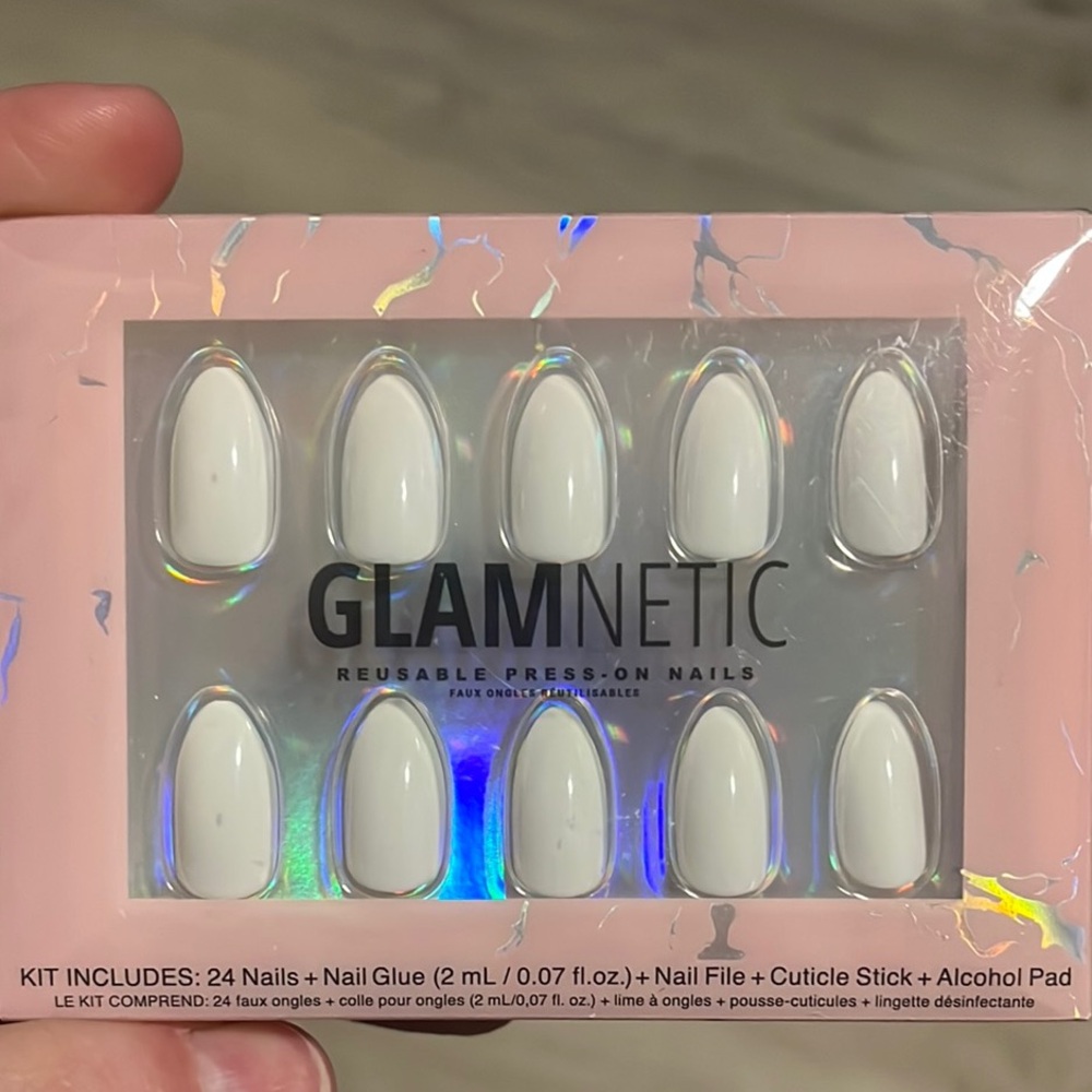 White Reusable Press-On Nails